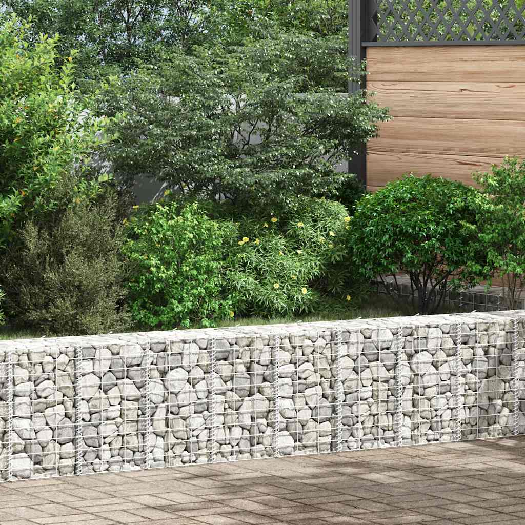vidaXL Wysokie donice gabionowe, 3 szt., 30x30x50 cm, żelazo