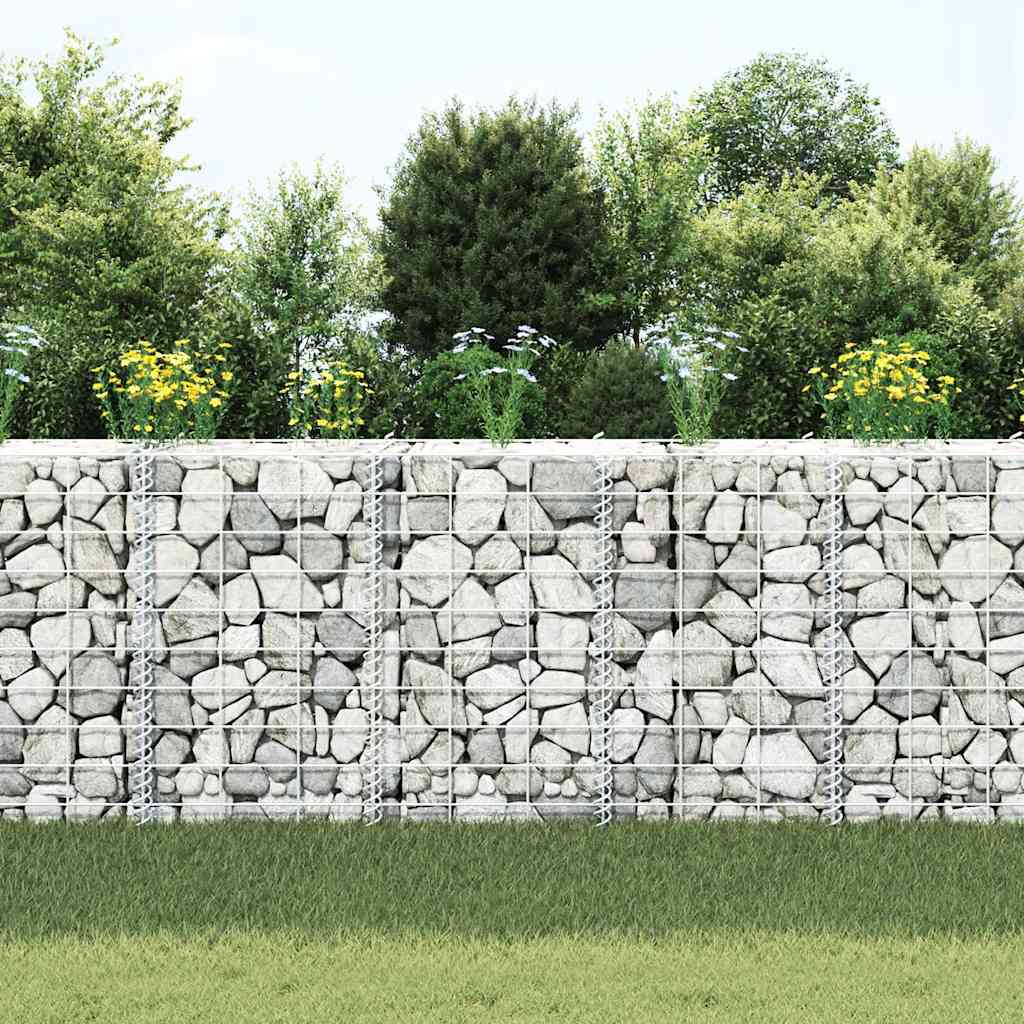 vidaXL Wysokie donice gabionowe, 3 szt., 30x30x50 cm, żelazo
