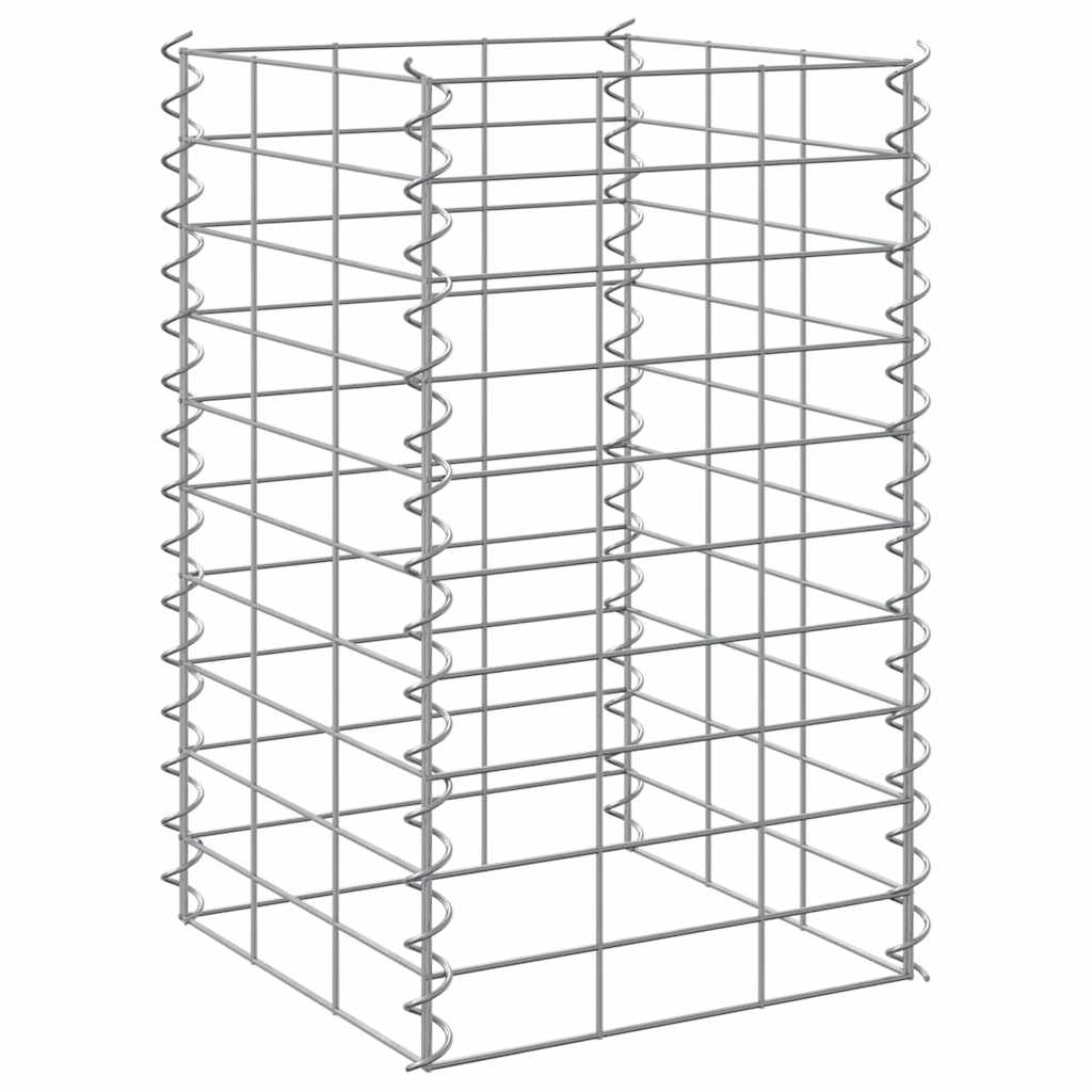 vidaXL Wysokie donice gabionowe, 3 szt., 30x30x50 cm, żelazo