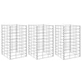 vidaXL Wysokie donice gabionowe, 3 szt., 30x30x50 cm, żelazo