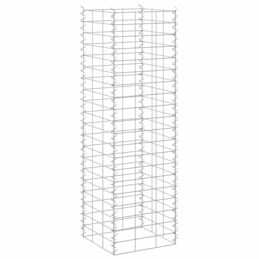 vidaXL Wysokie donice gabionowe, 3 szt., 30x30x100 cm, żelazo