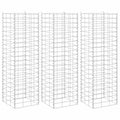vidaXL Wysokie donice gabionowe, 3 szt., 30x30x100 cm, żelazo