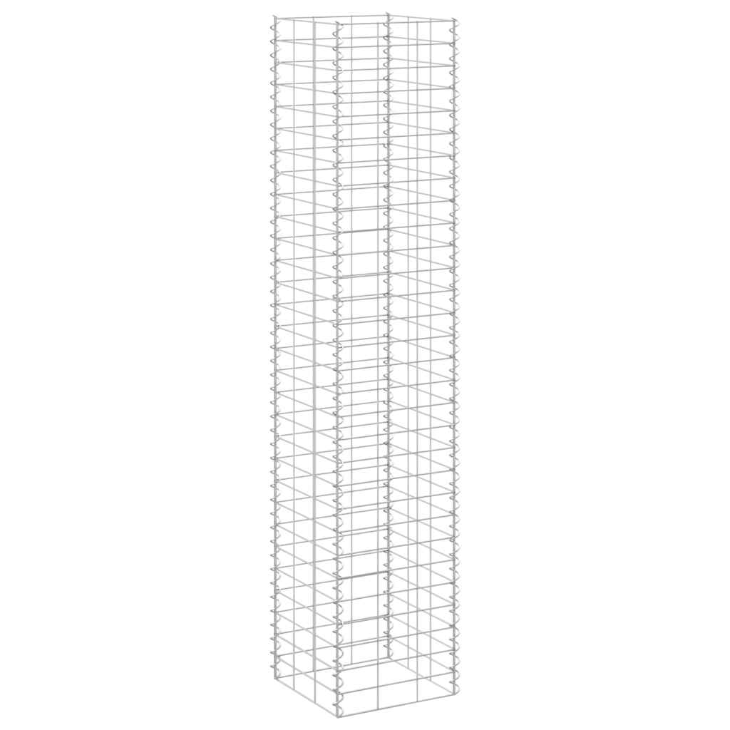 vidaXL Wysokie donice gabionowe, 3 szt., 30x30x150 cm, żelazo