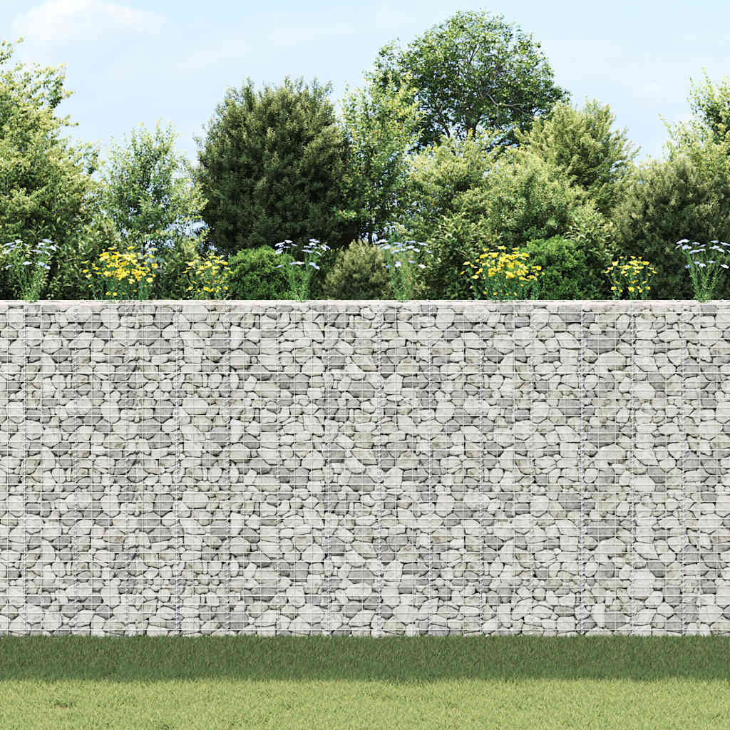 vidaXL Wysokie donice gabionowe, 3 szt., 30x30x200 cm, żelazo