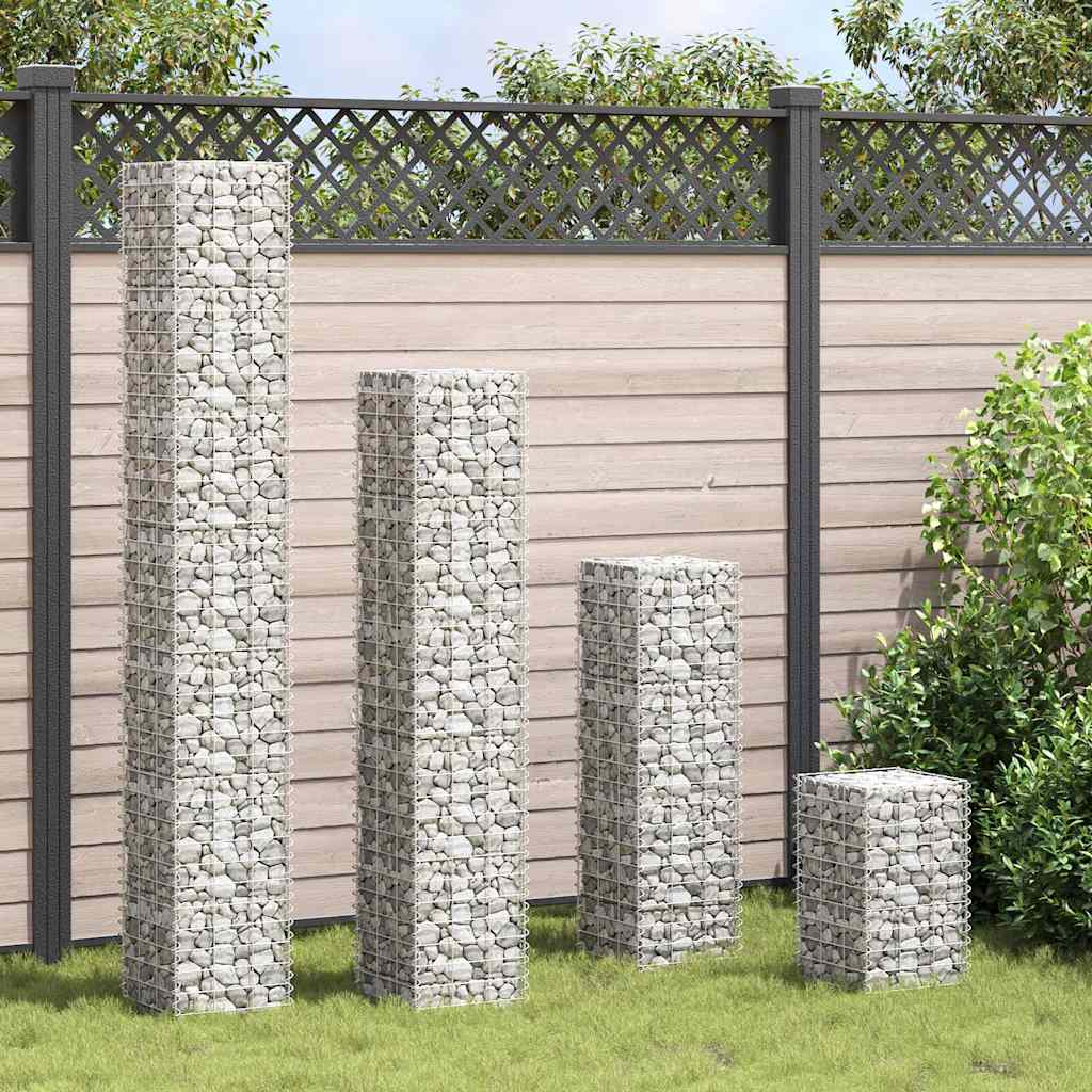 vidaXL Wysokie donice gabionowe, 4 szt., 30x30x50/100/150/200 cm