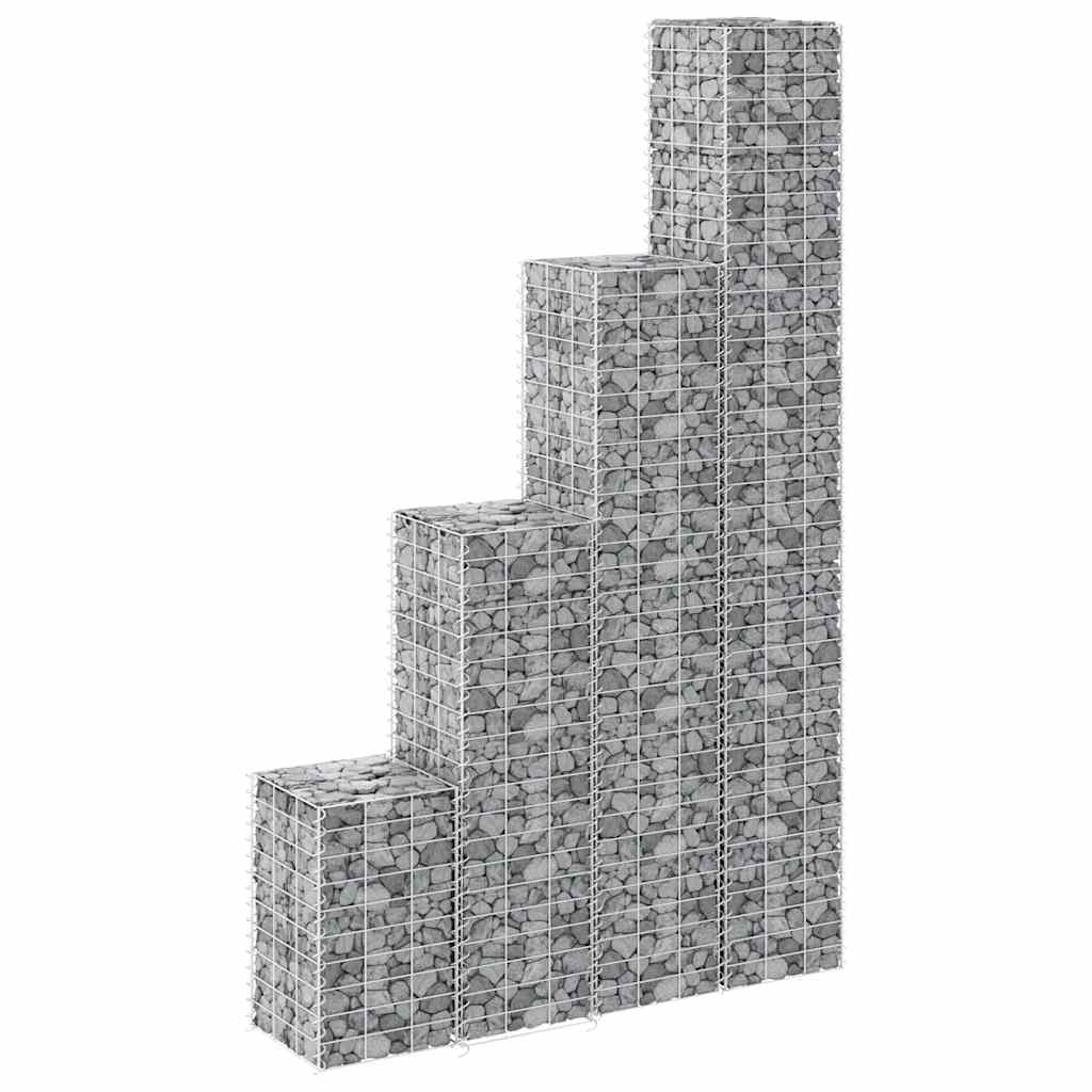 vidaXL Wysokie donice gabionowe, 4 szt., 30x30x50/100/150/200 cm
