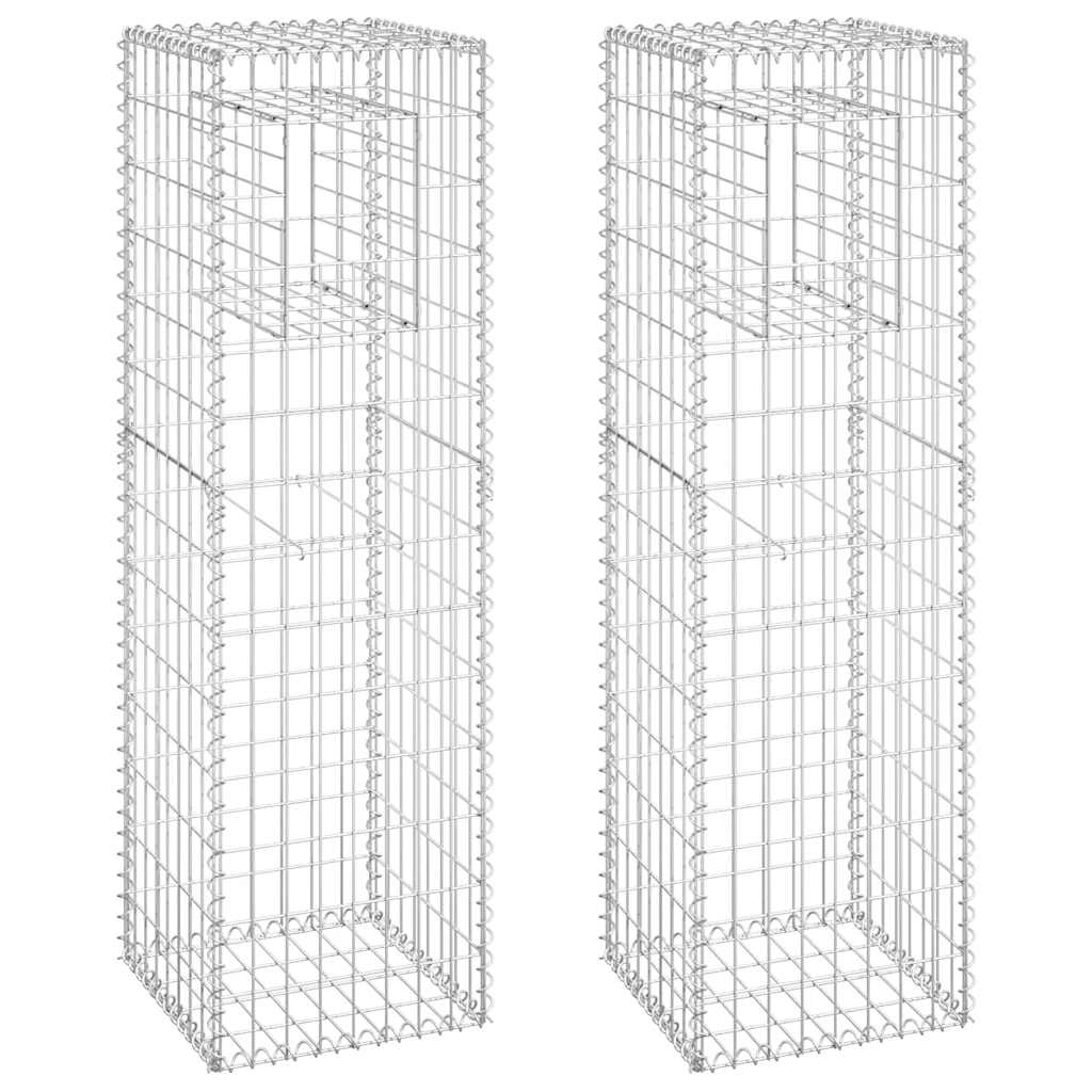 vidaXL Słupki gabionowe, 2 szt., 40x40x140 cm, żelazo