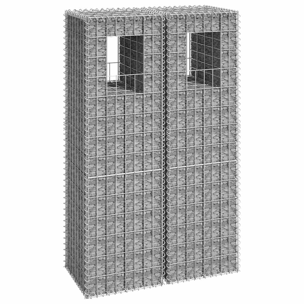 vidaXL Słupki gabionowe, 2 szt., 40x40x140 cm, żelazo
