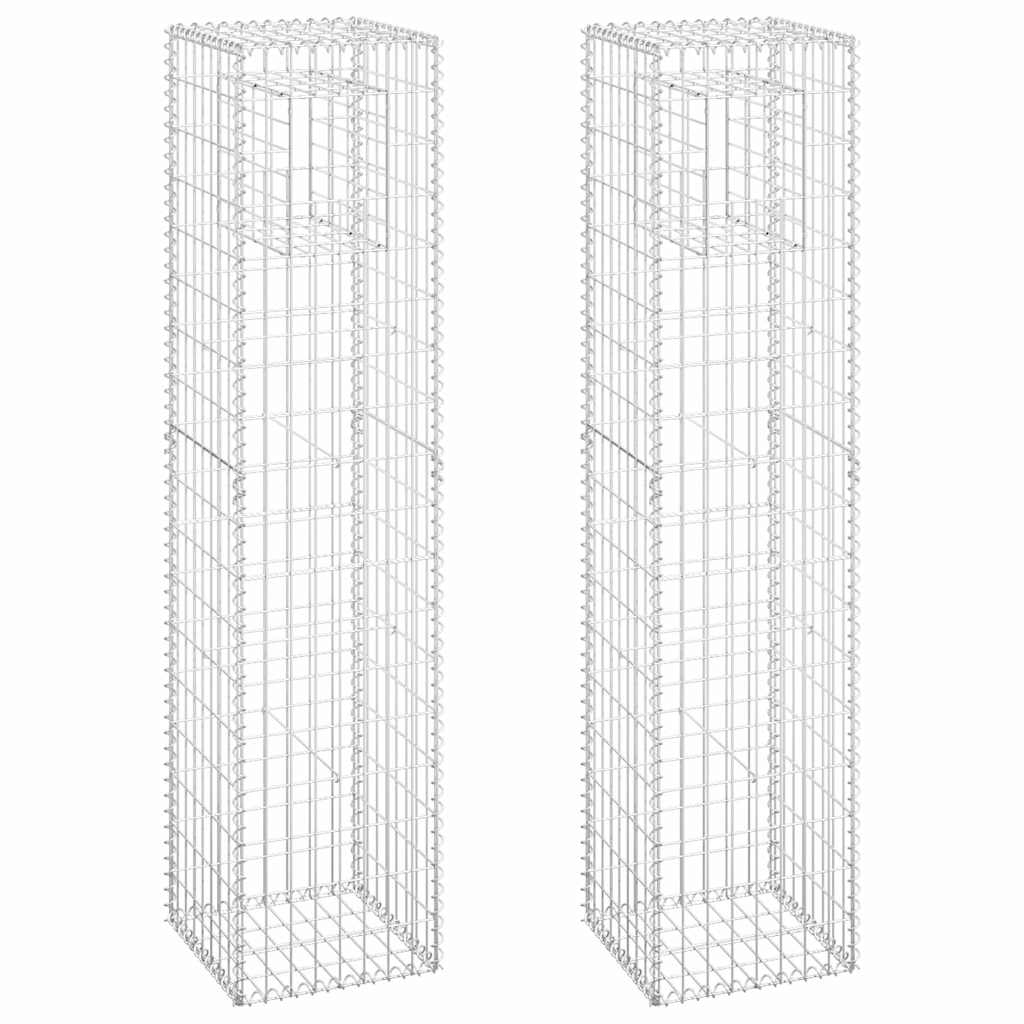 vidaXL Słupki gabionowe, 2 szt., 40x40x180 cm, żelazo