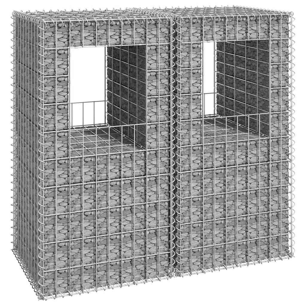 vidaXL Słupki gabionowe, 2 szt., 50x50x100 cm, żelazo