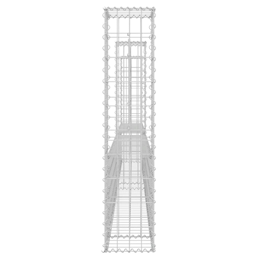 vidaXL Ogrodzenie gabionowe z 3 słupkami, żelazo, 260x20x100 cm