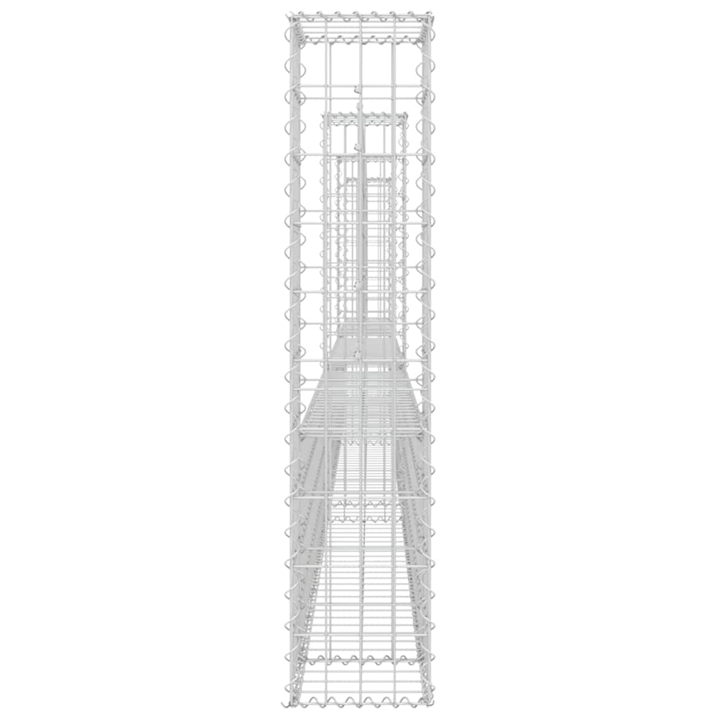 vidaXL Ogrodzenie gabionowe z 4 słupkami, żelazo, 380x20x100 cm