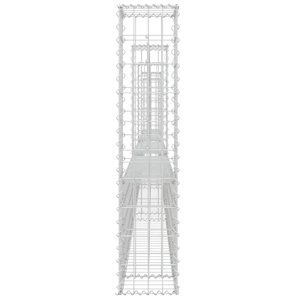 vidaXL Ogrodzenie gabionowe z 5 słupkami, żelazo, 500x20x100 cm