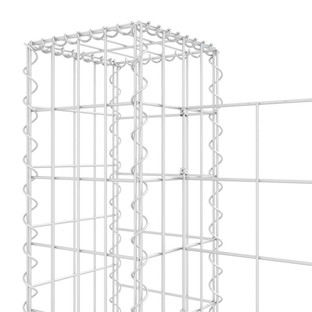 vidaXL Ogrodzenie gabionowe z 5 słupkami, żelazo, 500x20x100 cm