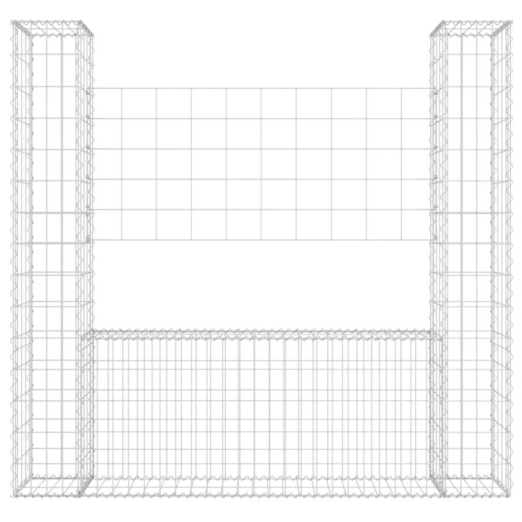 vidaXL Ogrodzenie gabionowe z 2 słupkami, żelazo, 140x20x150 cm