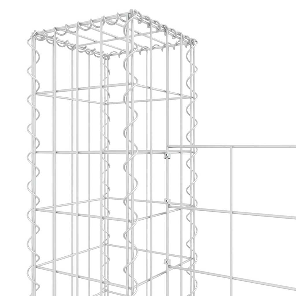vidaXL 3 słupki gabionowe U-kształtne, 260x20x150 cm, żelazne