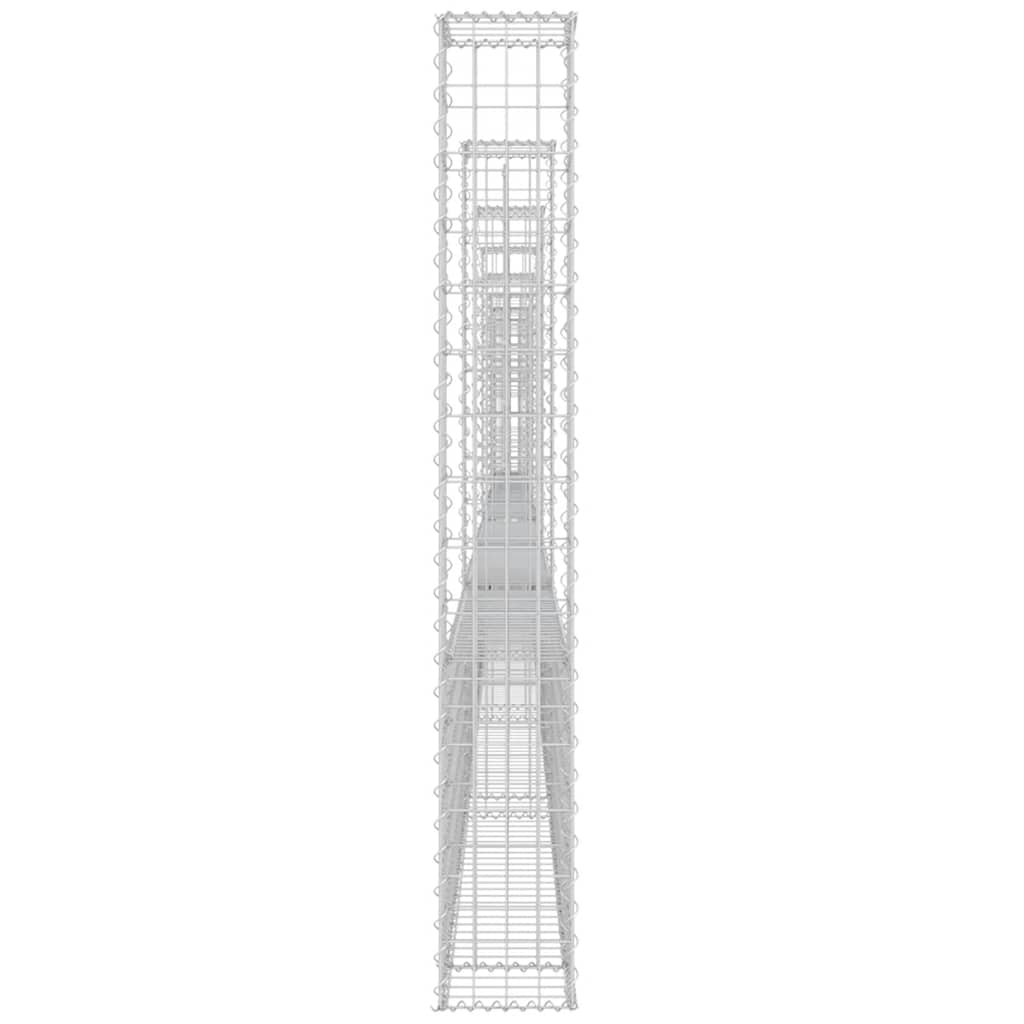 vidaXL Ogrodzenie gabionowe z 8 słupkami, żelazo, 860x20x150 cm