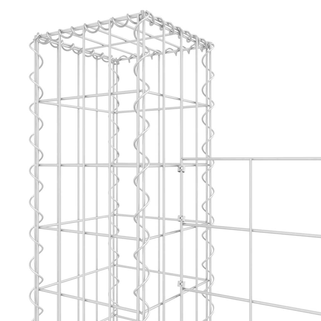 vidaXL Ogrodzenie gabionowe z 8 słupkami, żelazo, 860x20x150 cm