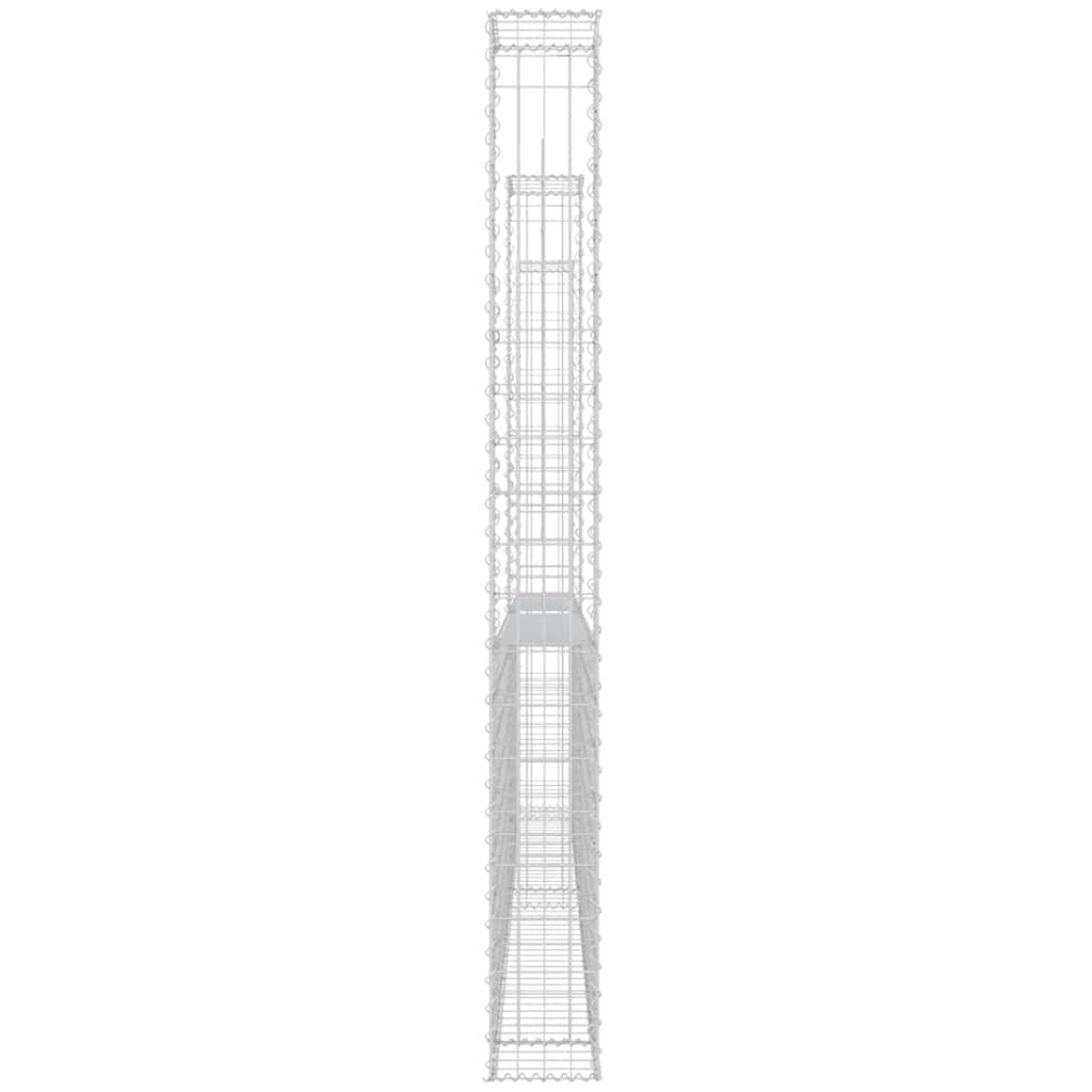vidaXL Ogrodzenie gabionowe z 2 słupkami, żelazo, 140x20x200 cm