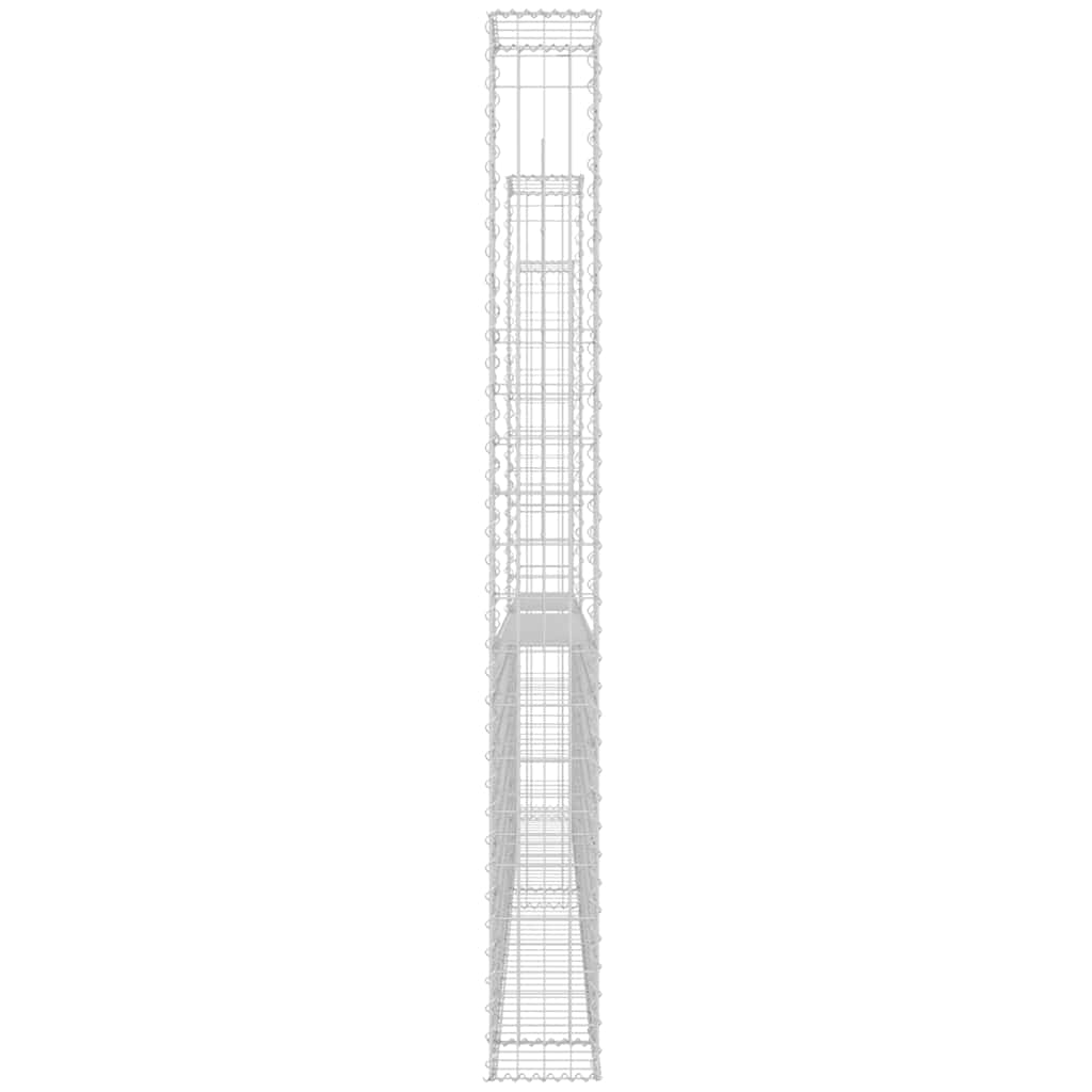 vidaXL Ogrodzenie gabionowe z 3 słupkami, żelazo, 260x20x200 cm