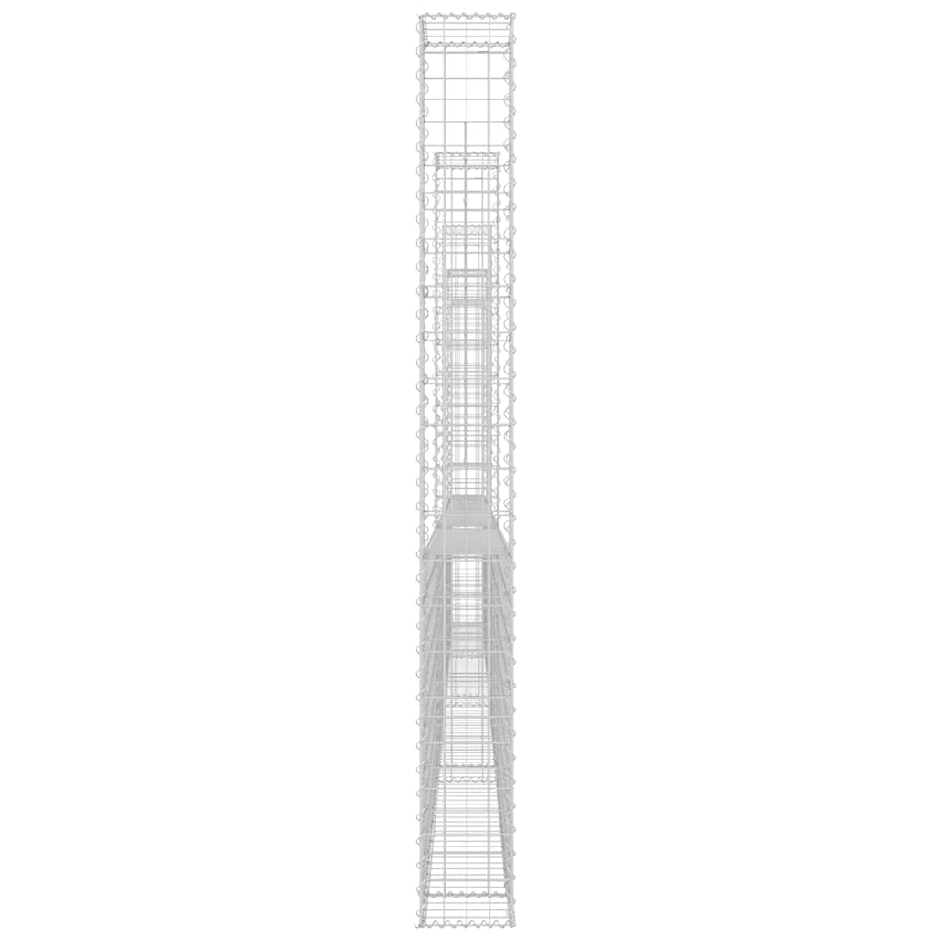 vidaXL Ogrodzenie gabionowe z 5 słupkami, żelazo, 500x20x200 cm