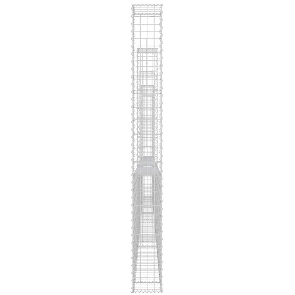 vidaXL Ogrodzenie gabionowe z 6 słupkami, żelazo, 620x20x200 cm