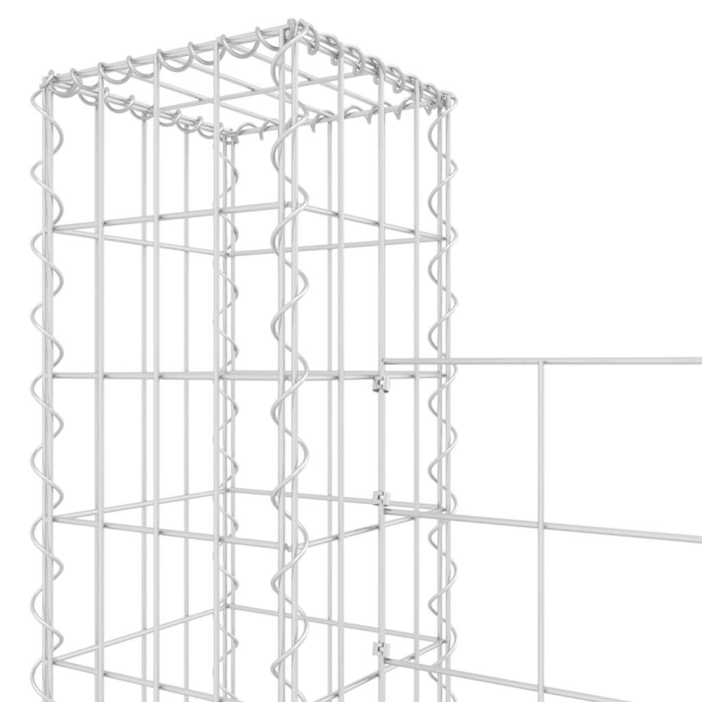 vidaXL Ogrodzenie gabionowe z 6 słupkami, żelazo, 620x20x200 cm