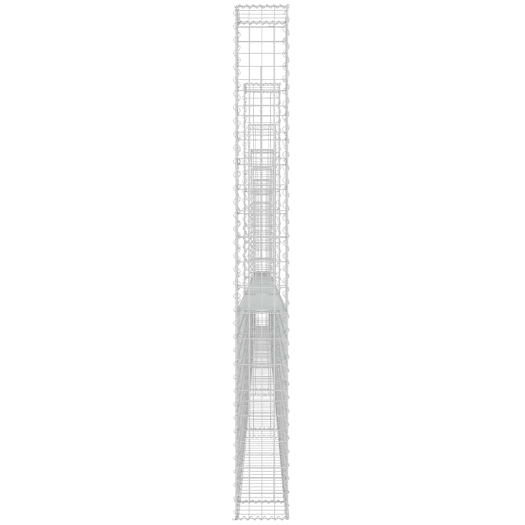 vidaXL Ogrodzenie gabionowe z 7 słupkami, żelazo, 740x20x200 cm