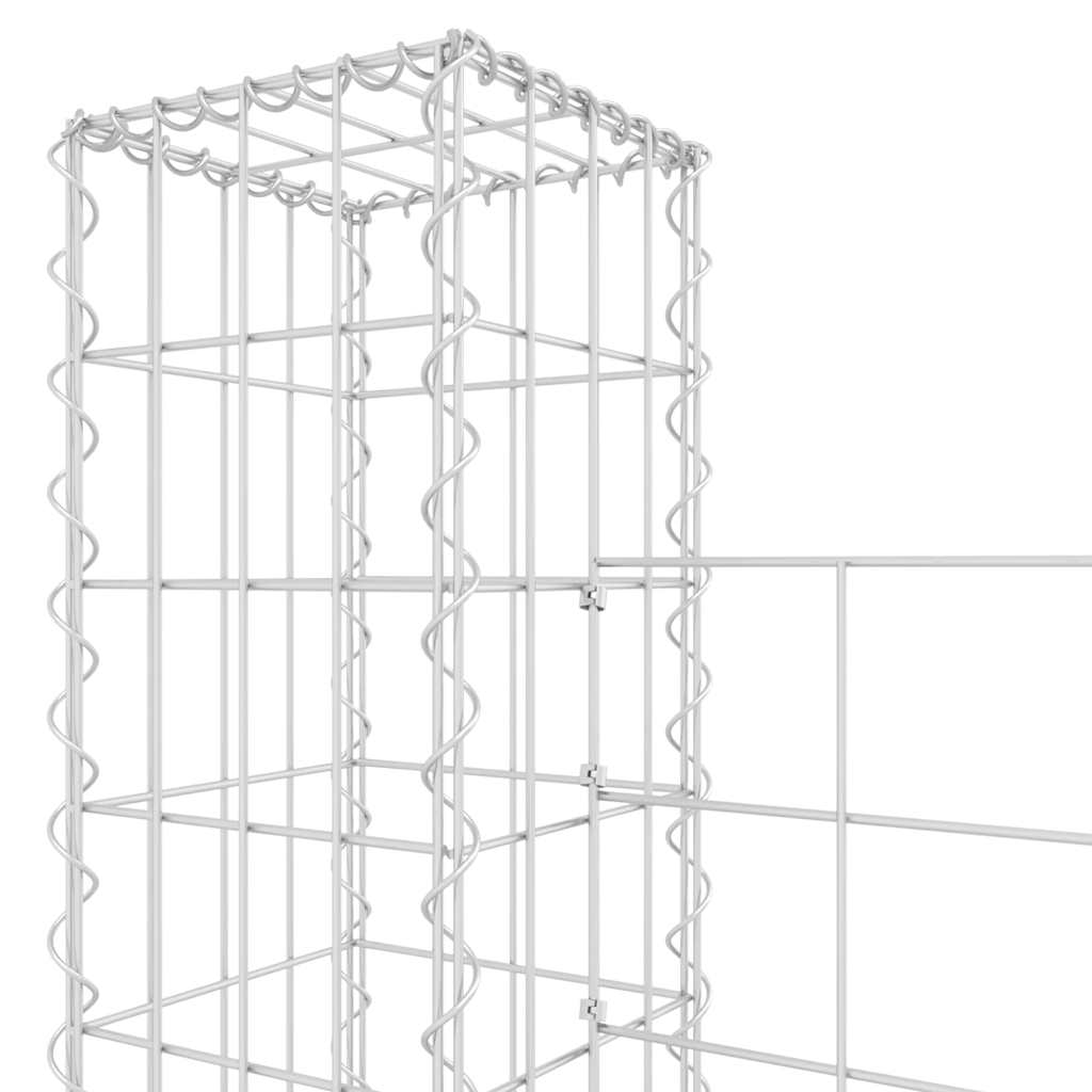 vidaXL Ogrodzenie gabionowe z 7 słupkami, żelazo, 740x20x200 cm