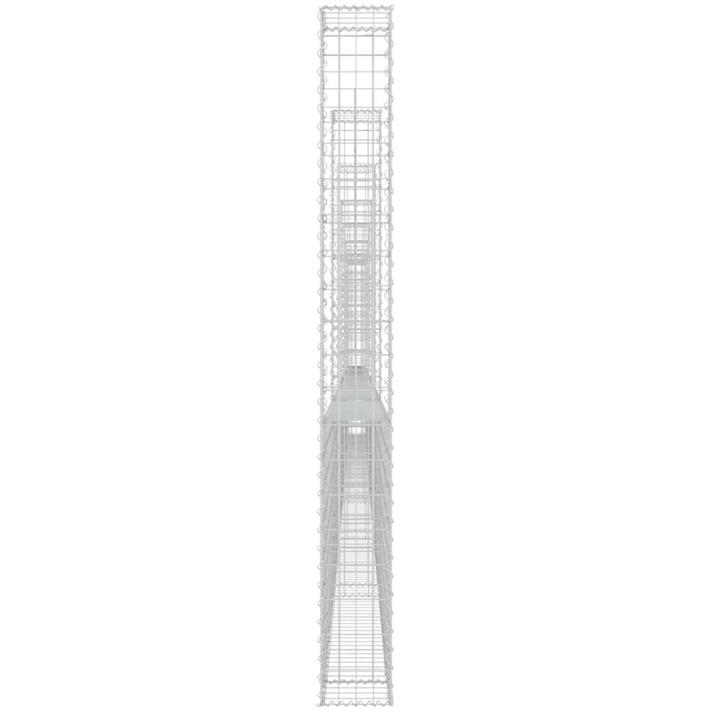 vidaXL Ogrodzenie gabionowe z 8 słupkami, żelazo, 860x20x200 cm