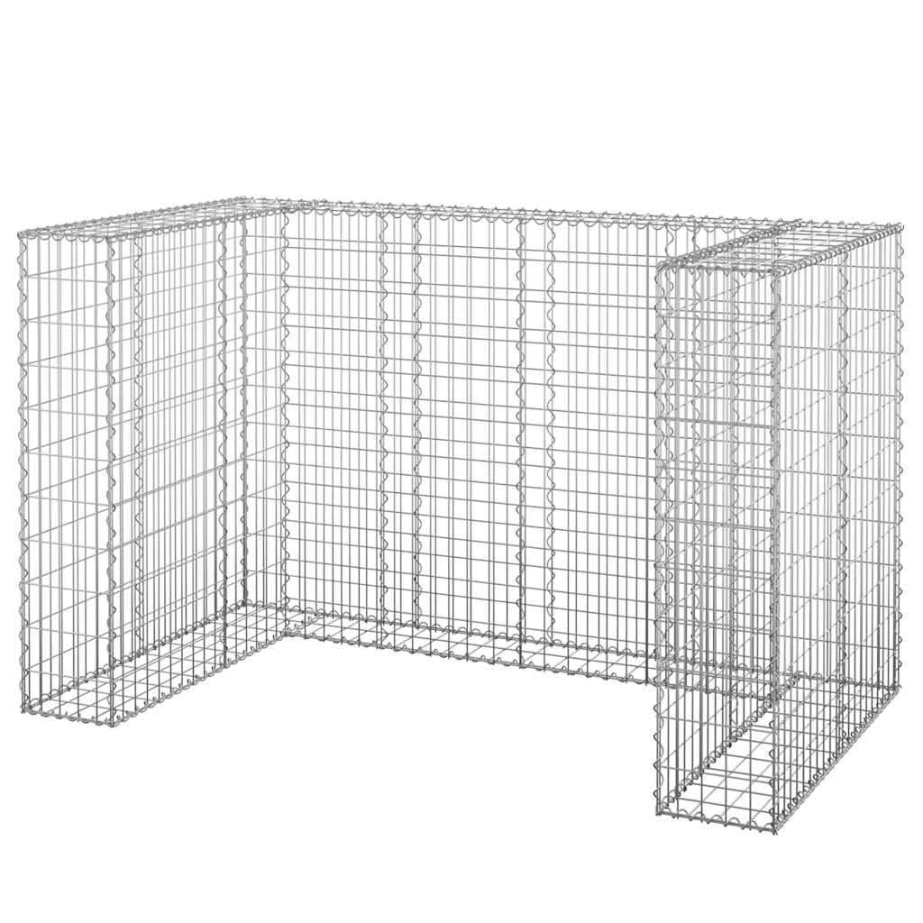 vidaXL Gabionowa osłona do koszy na śmieci, stal, 180x100x110 cm
