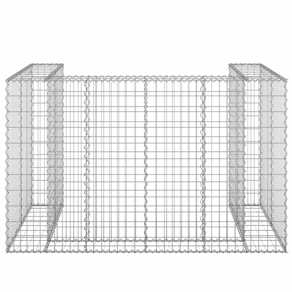 vidaXL Gabionowa osłona do koszy na śmieci, stal, 180x100x110 cm