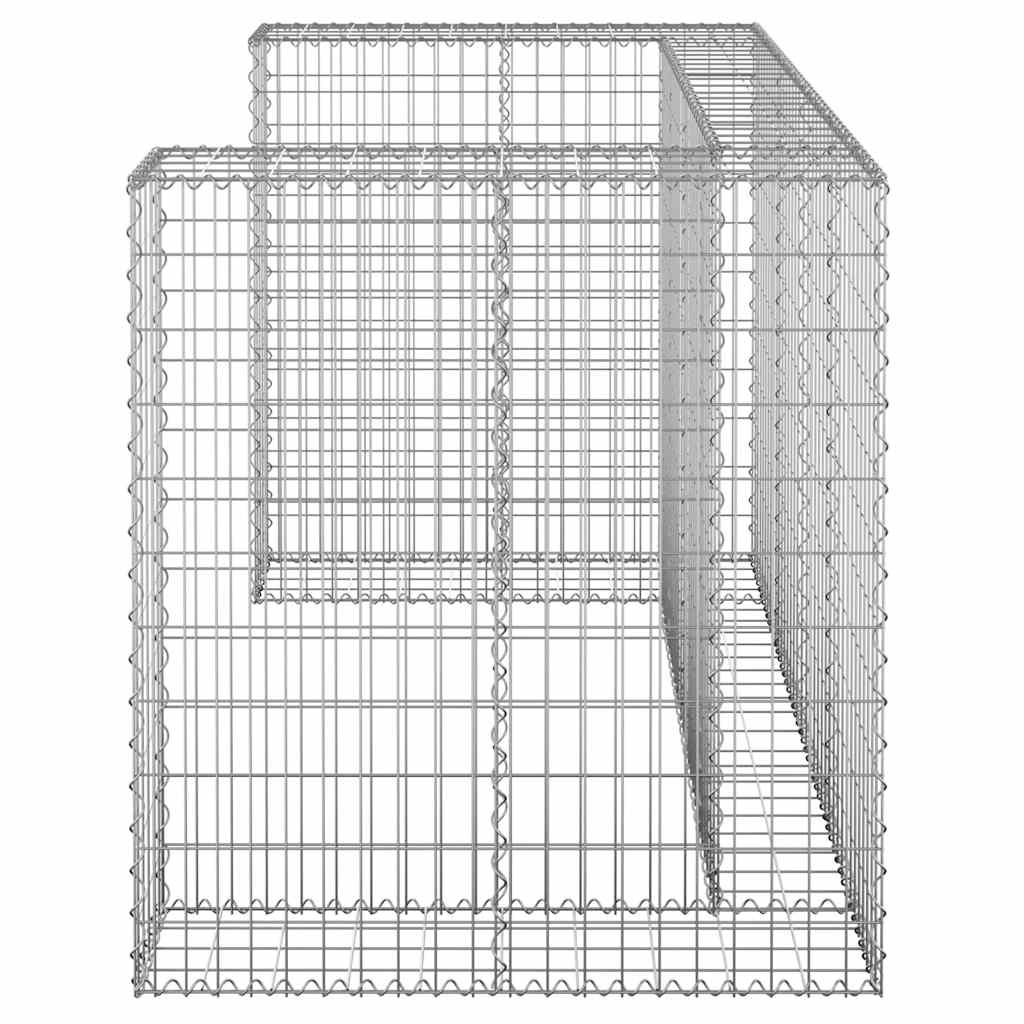 vidaXL Gabionowa osłona do koszy na śmieci, stal, 180x100x110 cm