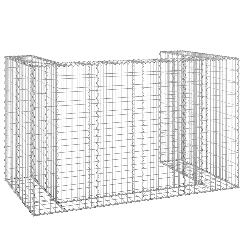 vidaXL Gabionowa osłona do koszy na śmieci, stal, 180x100x110 cm