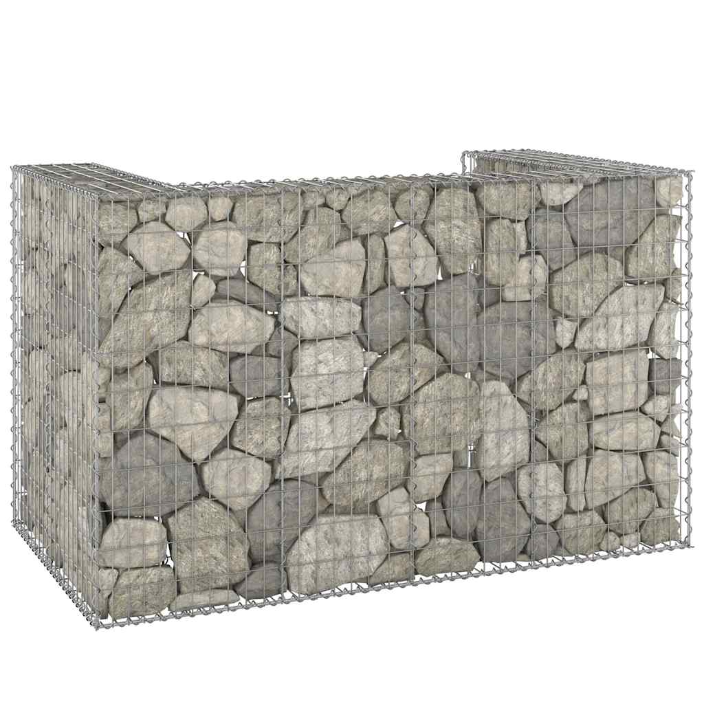 vidaXL Gabionowa osłona do koszy na śmieci, stal, 180x100x110 cm