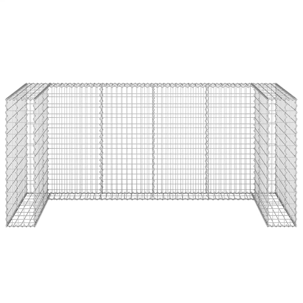 vidaXL Gabionowa osłona do koszy na śmieci, stal, 254x100x110 cm