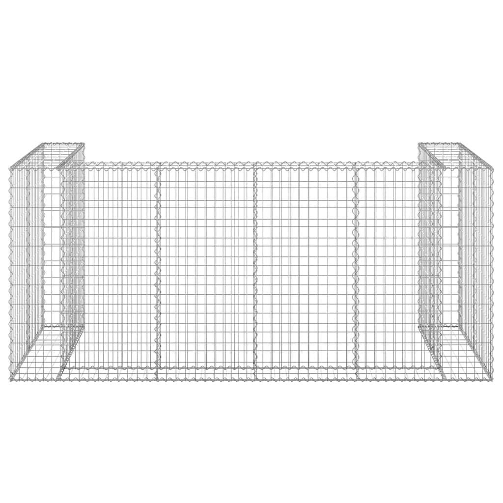 vidaXL Gabionowa osłona do koszy na śmieci, stal, 254x100x110 cm