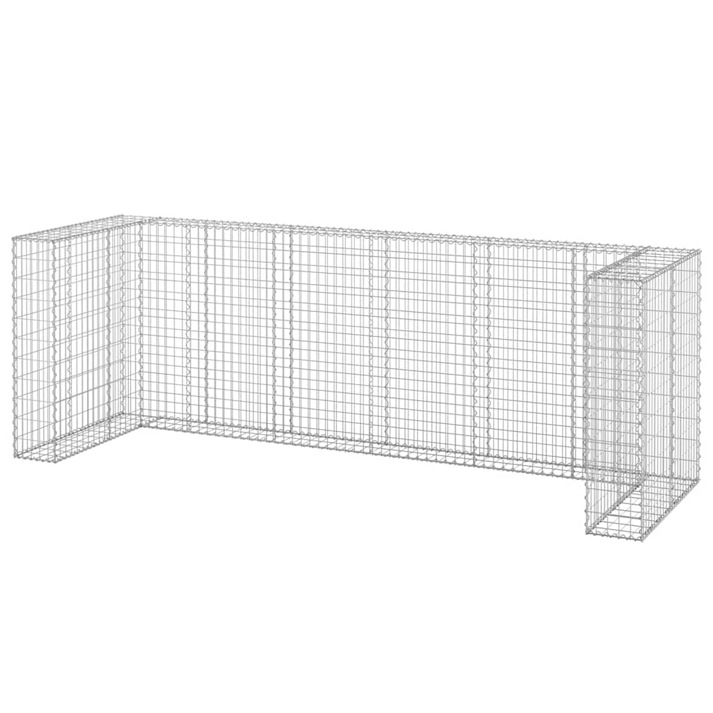 vidaXL Gabionowa osłona do koszy na śmieci, stal, 325x100x110 cm