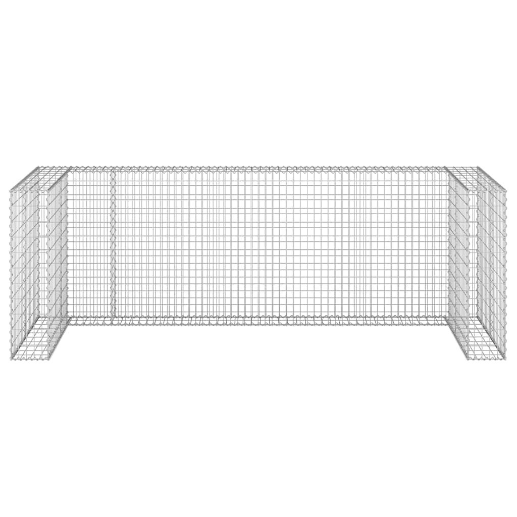 vidaXL Gabionowa osłona do koszy na śmieci, stal, 325x100x110 cm