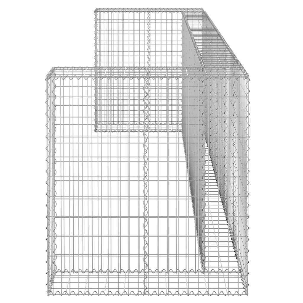 vidaXL Gabionowa osłona do koszy na śmieci, stal, 325x100x110 cm