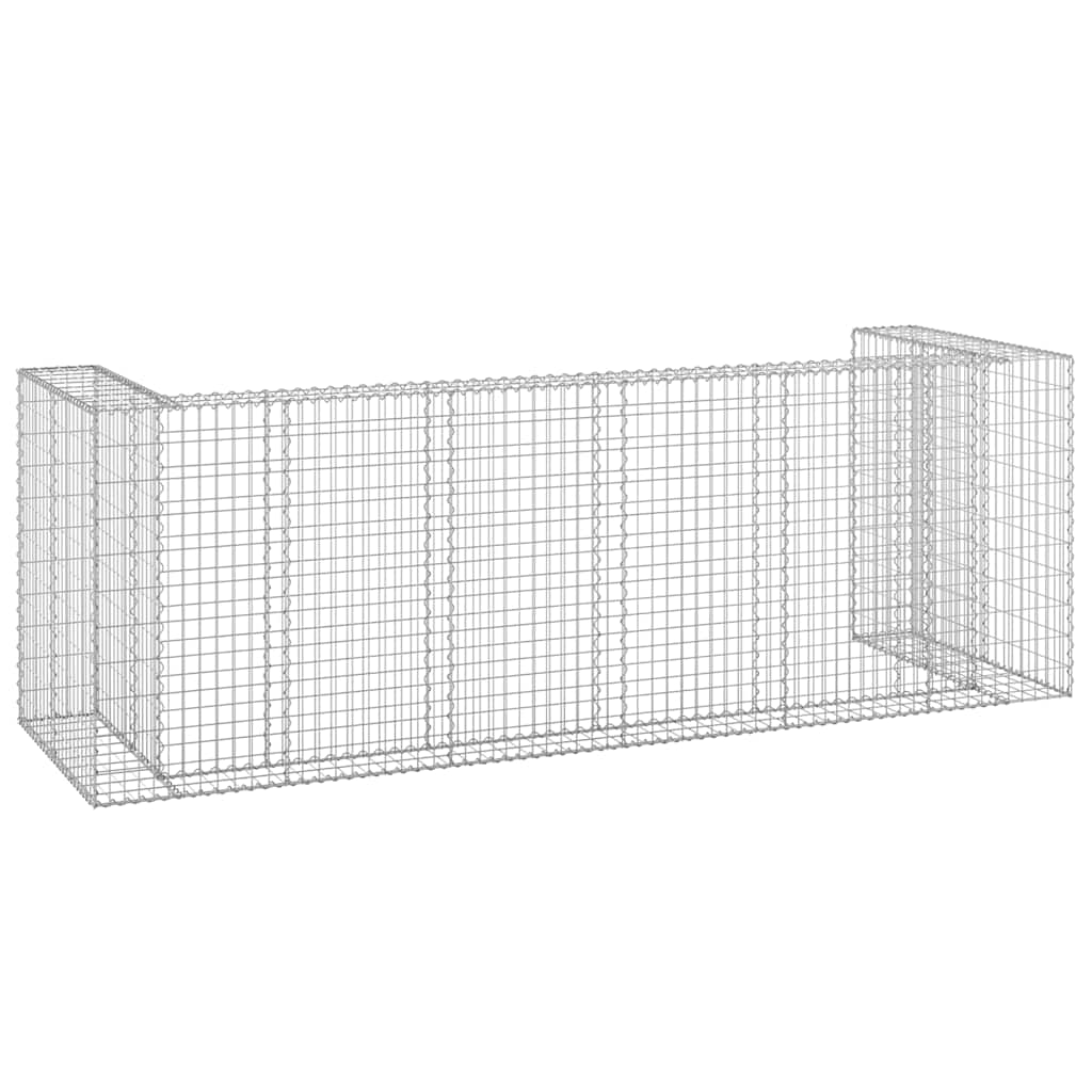 vidaXL Gabionowa osłona do koszy na śmieci, stal, 325x100x110 cm