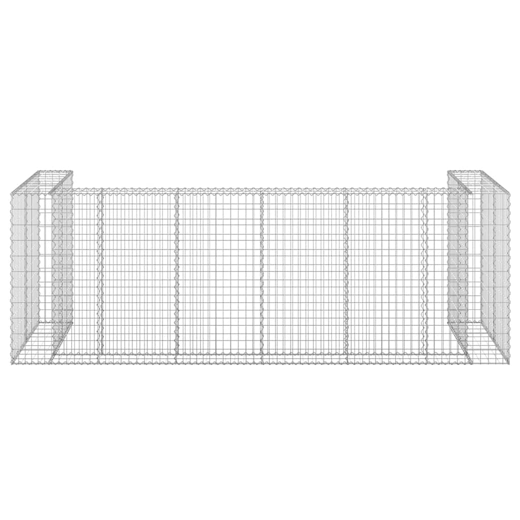 vidaXL Gabionowa osłona do koszy na śmieci, stal, 325x100x110 cm