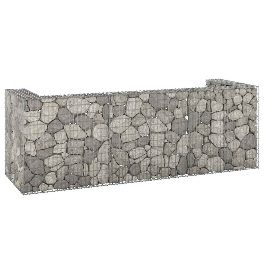 vidaXL Gabionowa osłona do koszy na śmieci, stal, 325x100x110 cm