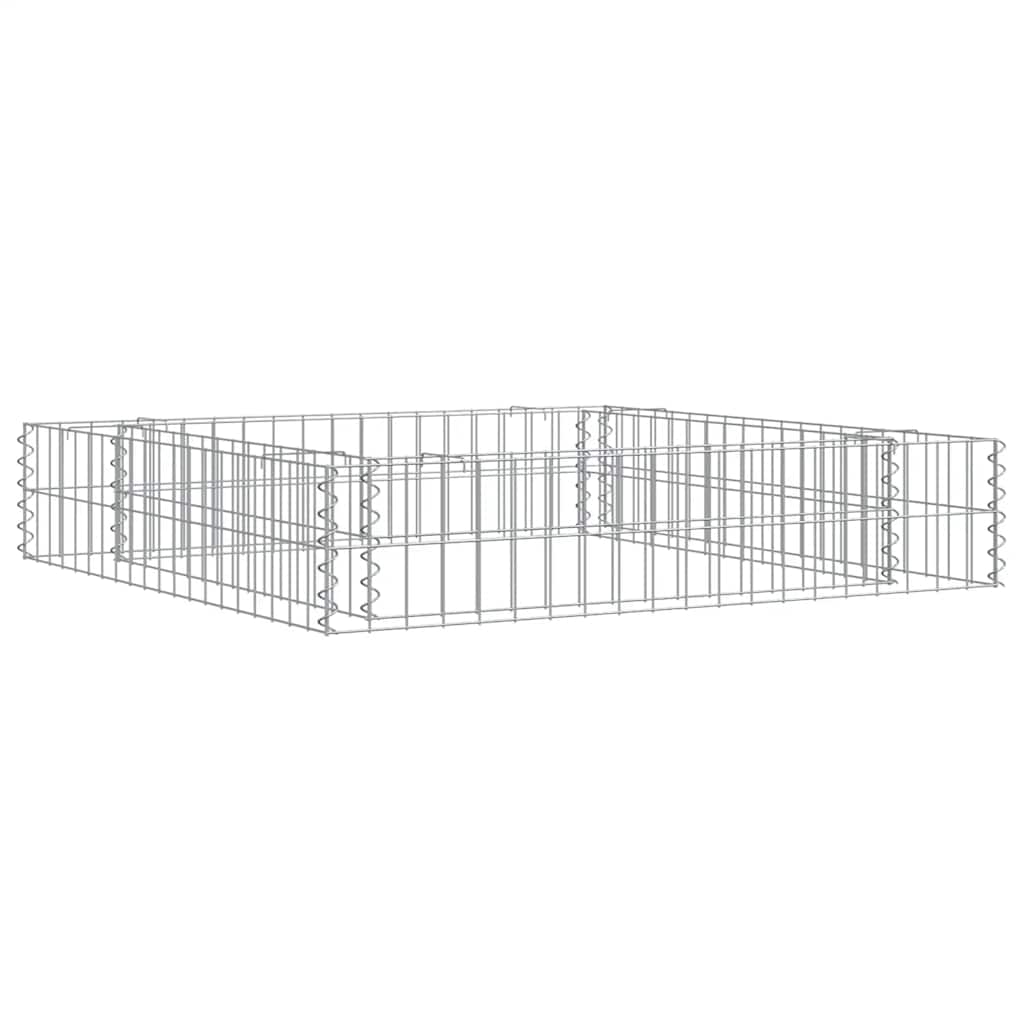 vidaXL Podwyższona donica gabionowa, galwanizowana stal, 100x100x20 cm