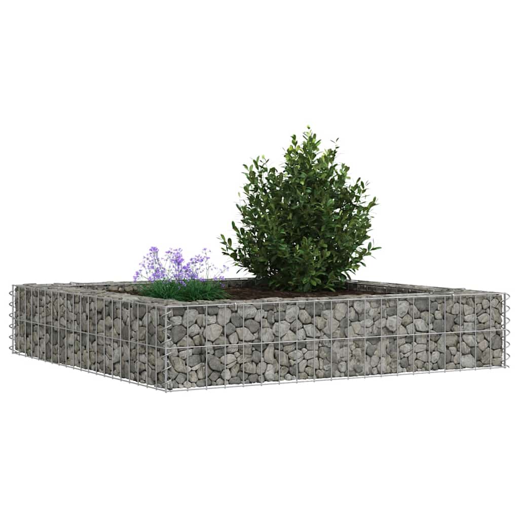 vidaXL Podwyższona donica gabionowa, galwanizowana stal, 100x100x20 cm