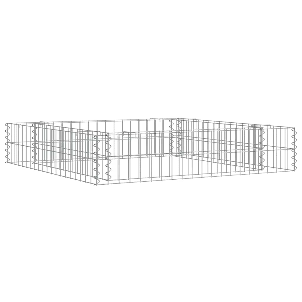 vidaXL Podwyższona donica gabionowa, galwanizowana stal, 100x100x20 cm