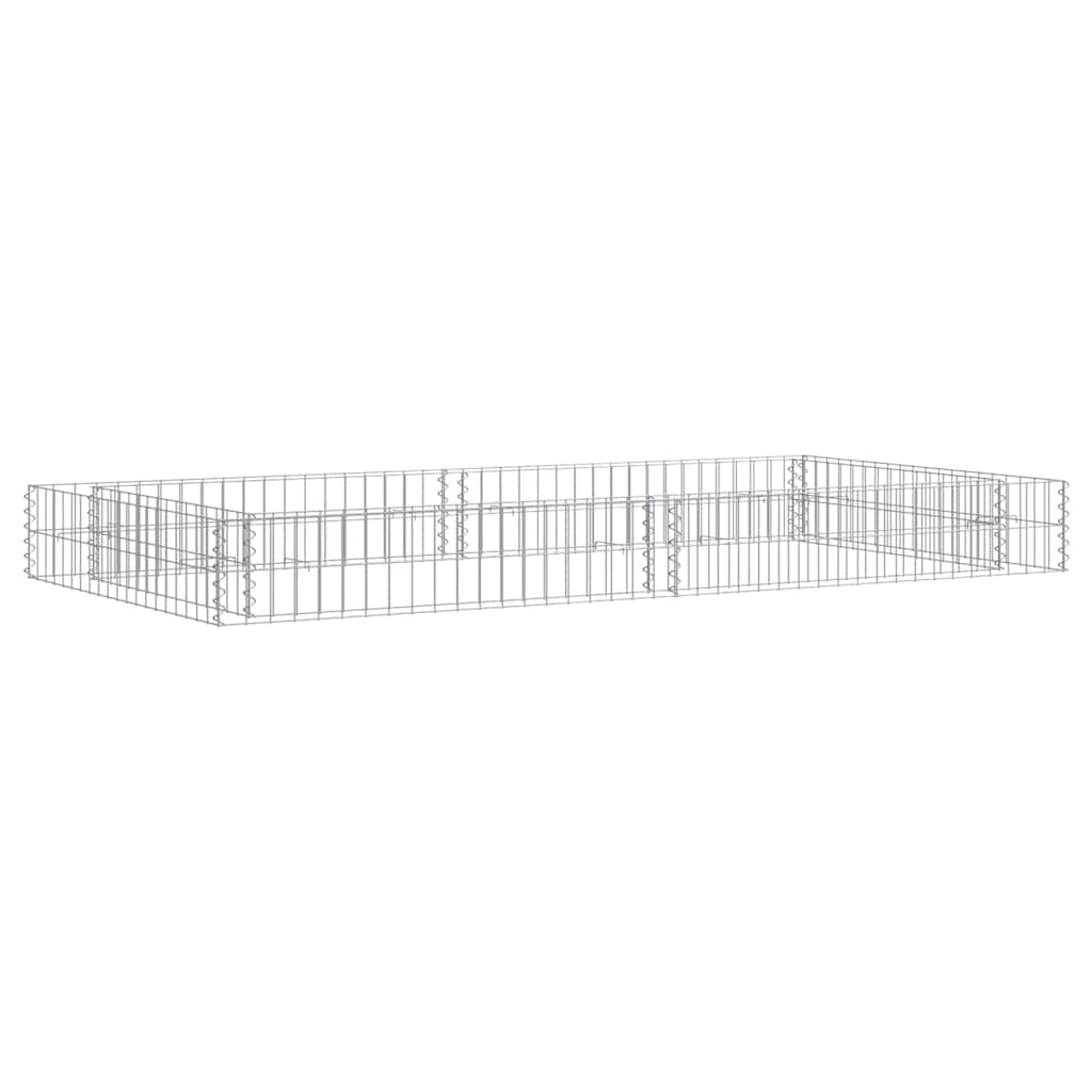 vidaXL Podwyższona donica gabionowa, galwanizowana stal, 200x100x20 cm