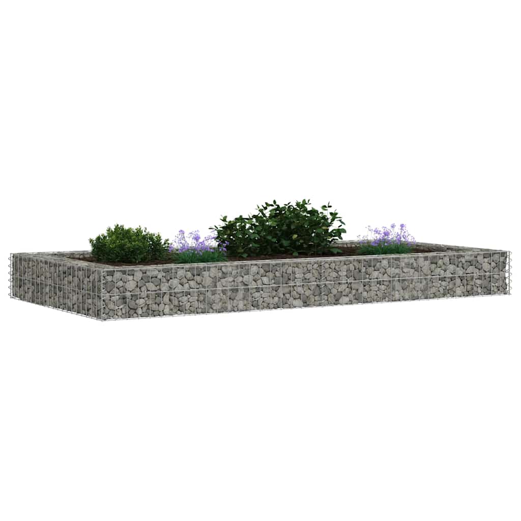 vidaXL Podwyższona donica gabionowa, galwanizowana stal, 200x100x20 cm