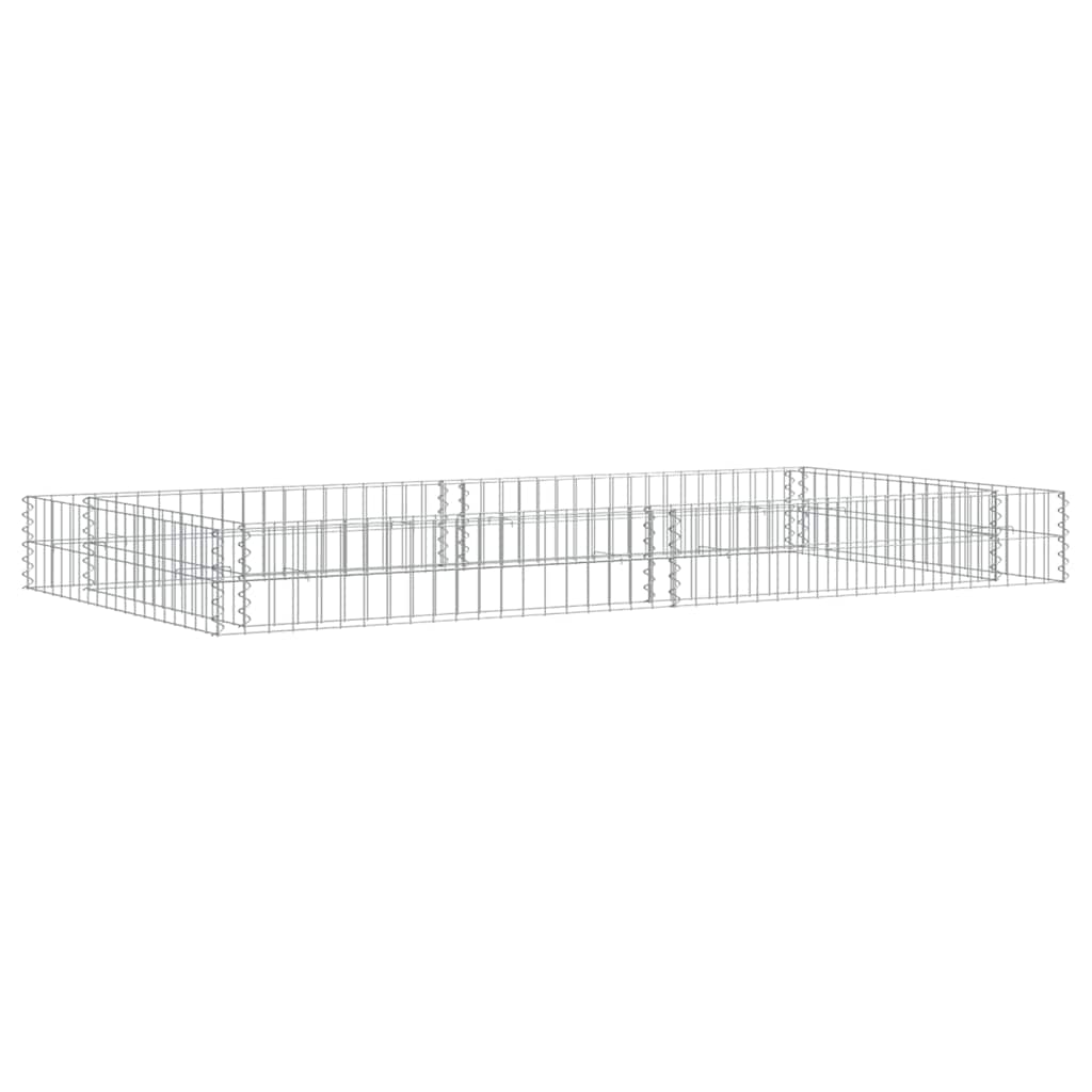 vidaXL Podwyższona donica gabionowa, galwanizowana stal, 200x100x20 cm