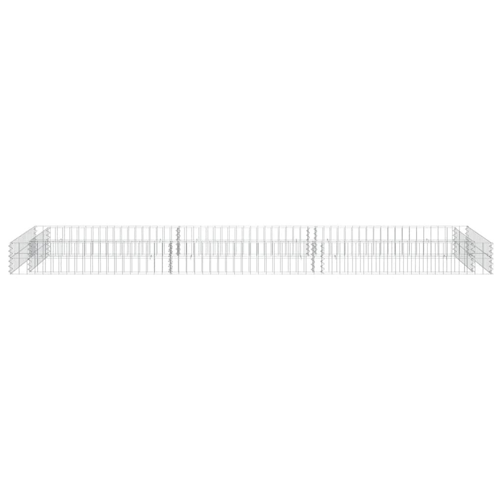 vidaXL Podwyższona donica gabionowa, galwanizowana stal, 300x100x20 cm